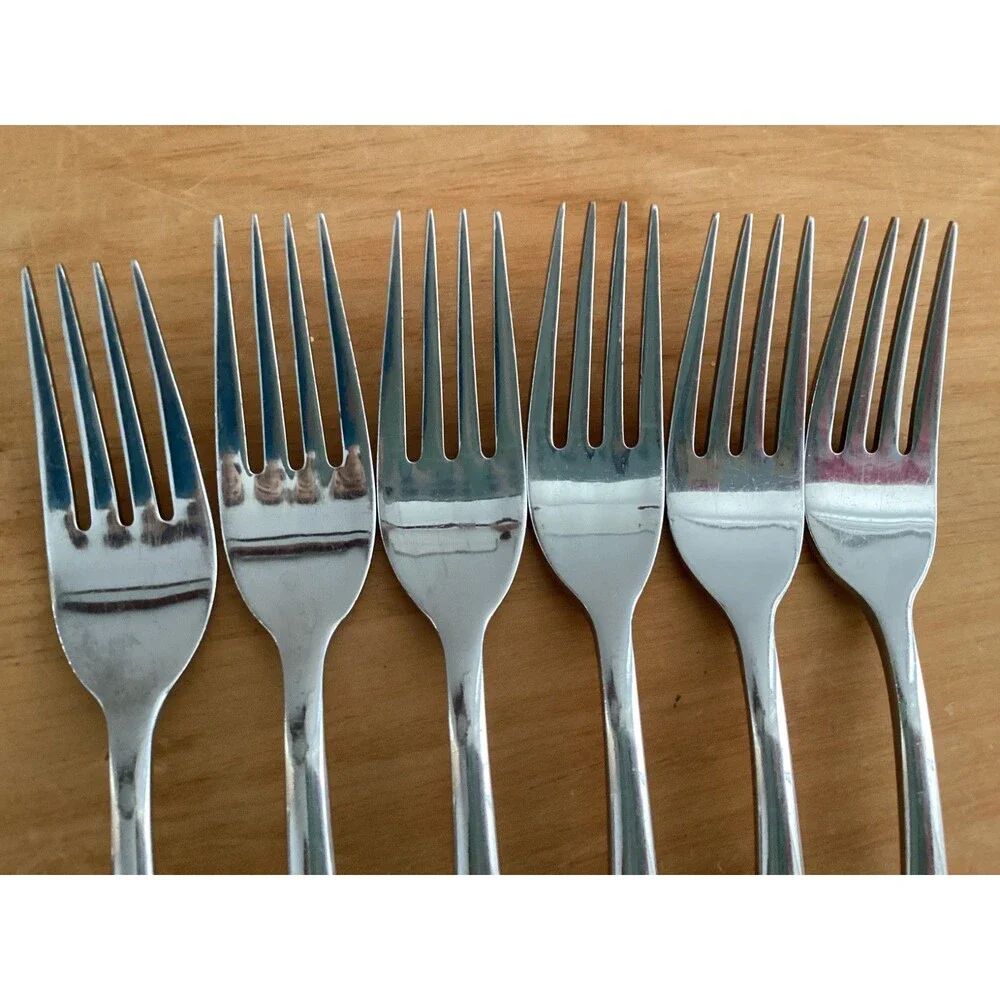 Set 6  Oneida Icarus Glossy Stainless Dinner Forks 8”